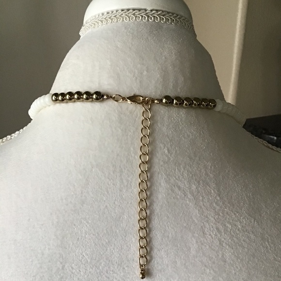 Tassel Necklace Coral Ivory Pink Faceted Beads Long Boho Adjustable Goldtone - Picture 4 of 12